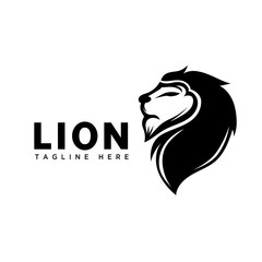 elegant black lion art logo
