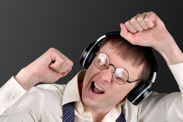 person is too emotional listening to music