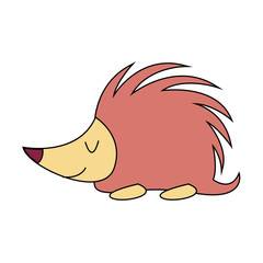 Cute porcupine cartoon vector illustration graphic design