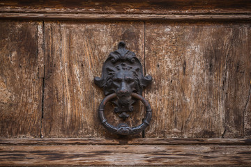 Lion head door knocker