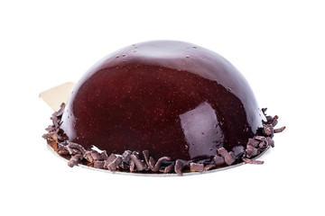 Chocolate dessert with  blackberry jam 