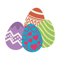 Easter eggs cartoons vector illustration graphic design