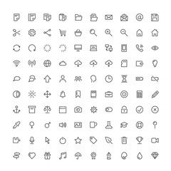 hundred basic vector icons