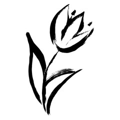 Vector Illustration. Paint tulip, spring flower