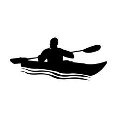 Person in a kayak silhouette