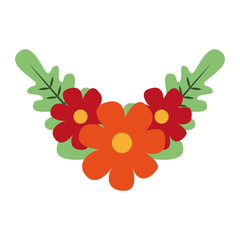 Beautiful flower cartoon vector illustration graphic design