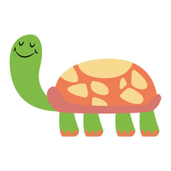 Funny turtle cartoon vector illustration graphic design