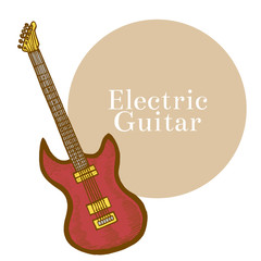 Colored Electric Guitar in Hand-Drawn Style