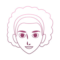 Young woman cartoon on purple lines vector illustration