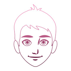 Young man cartoon on purple lines vector illustration