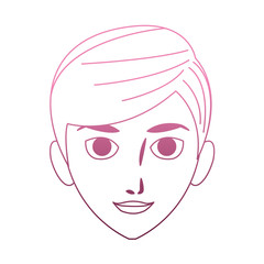 Young man cartoon on purple lines vector illustration