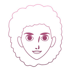 Young woman cartoon on purple lines vector illustration