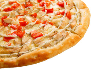 Fragment of delicious classic italian Pizza