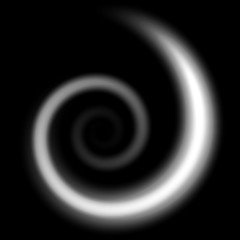 Spiral of light, white color
