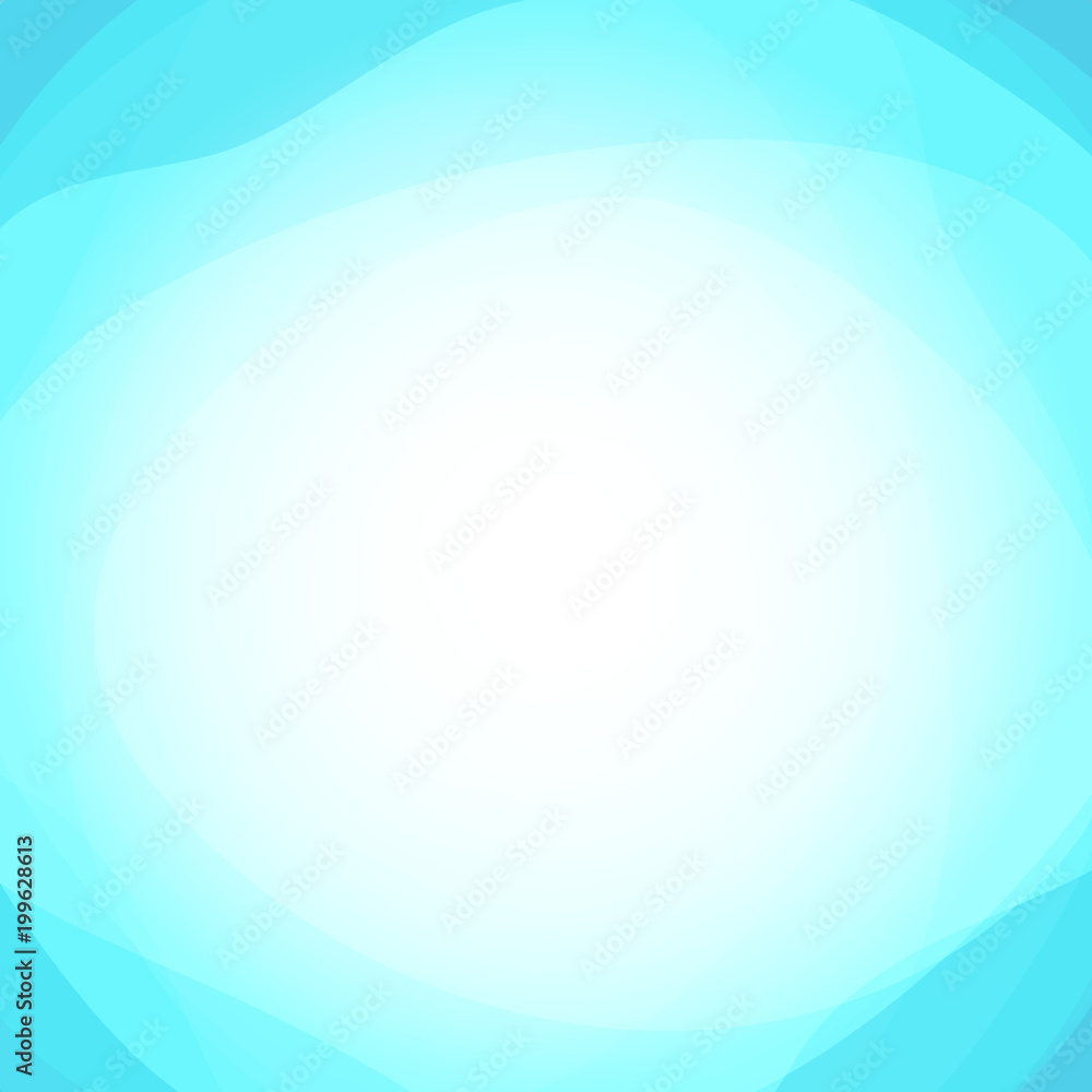 Wall mural vector abstract background with glow and shine in center - blue backdrop of clear sky with tender an