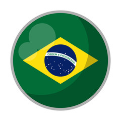 Brazil round flag symbol vector illustration graphic design