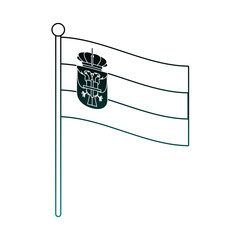 Serbia national flag on pole vector illustration graphic design
