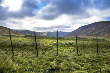 Fototapeta na wymiar Rural background in Scotland. Cairngorms National Park, Ballater, Aberdeenshire, Scotland, UK. Royal Deeside.