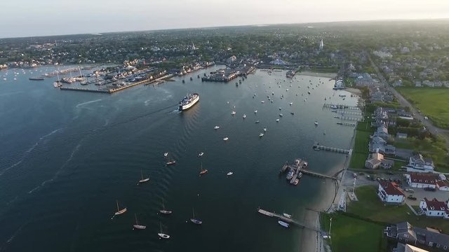 Beautiful aerial view of island at close of day