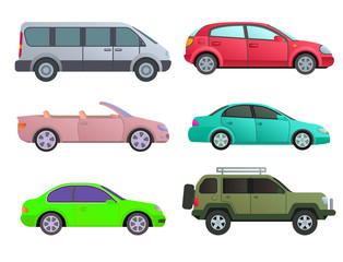 Car auto vehicle transport type design travel race model technology style and generic automobile contemporary kid toy flat vector illustration.