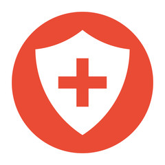 Immune System (Cross In A Shield) Within A Circle Icon