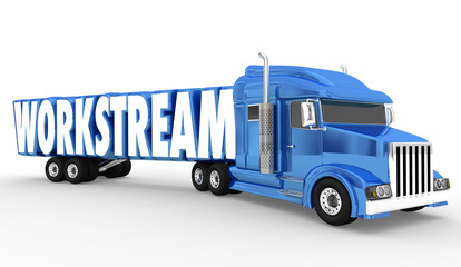 Workstream Company Business Activity Truck Product 3d Illustration