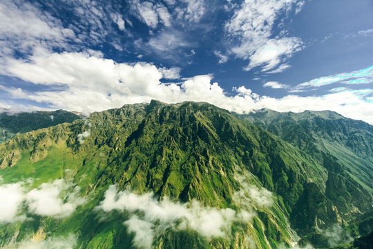 Colca Canyon in the province of Arequipa, Peru