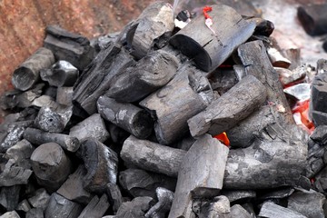 Charcoal burner at the market