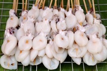 grilled squid in street food