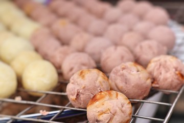 roast sweet potato at street food