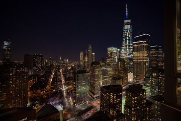 Fototapeta na wymiar Downtown NYC by night
