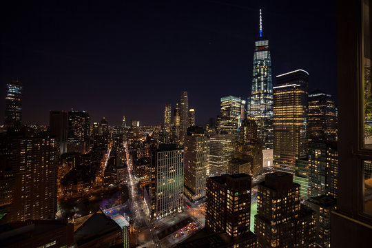 Fototapeta Downtown NYC by night