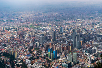 Bogota skyline from above