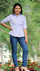 Youthful Peruvian Female And Confidence