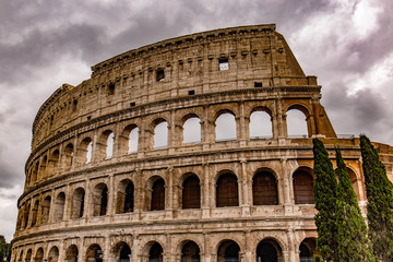 Fototapeta na wymiar The Colosseum under clouds.