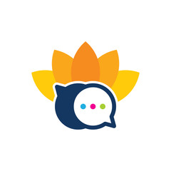 Lotus Chat Logo Icon Design
