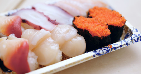 Take away sushi in pack
