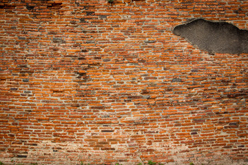Aged red bricks wall for background resource.