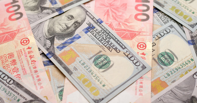 USD and HKD paper banknote