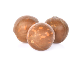 macadamia nuts on white background