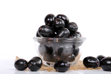 Jambolan plum or jambhul or jamun fruit, Java plum (Syzygium cumini)
