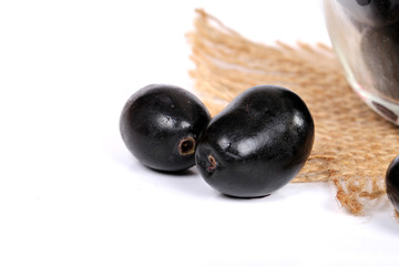 Jambolan plum or jambhul or jamun fruit, Java plum (Syzygium cumini)