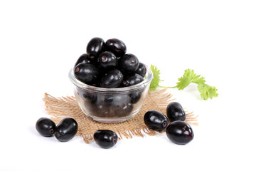 Jambolan plum or jambhul or jamun fruit, Java plum (Syzygium cumini)