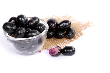 Jambolan plum or jambhul or jamun fruit, Java plum (Syzygium cumini)