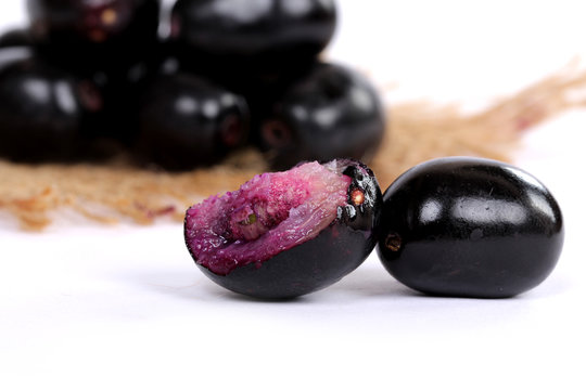 Jambolan plum or jambhul or jamun fruit, Java plum (Syzygium cumini)
