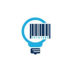 Barcode Idea Logo Icon Design