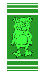 funny frog mask illustration