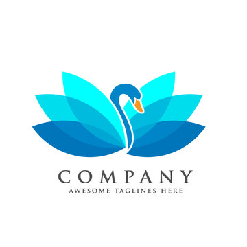 creative and elegant swan logo vector bird logo design