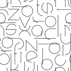 Minimalistic seamless pattern with letters.