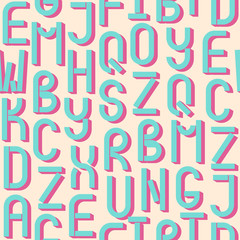 Colorful seamless pattern with letters.